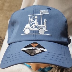 Moisture-Wicking Blue Golf Cart Embroidered Cap